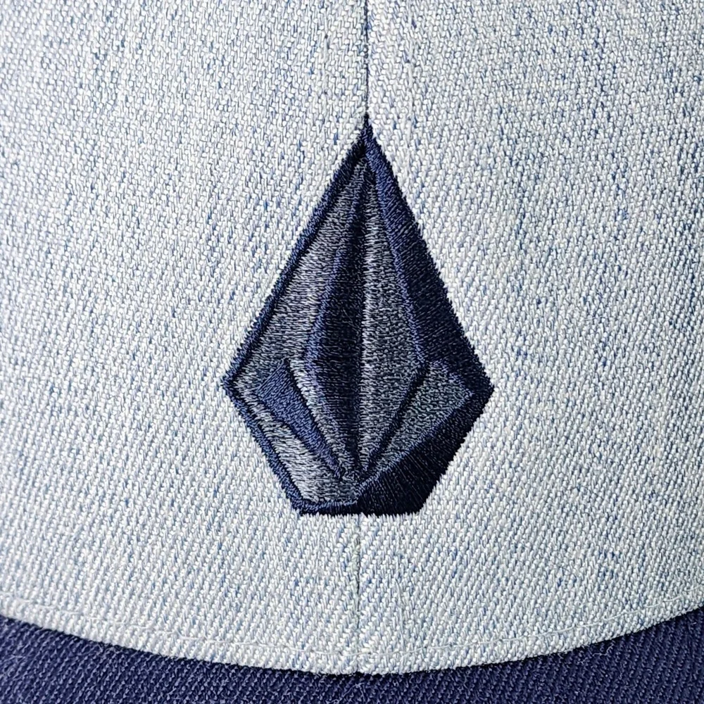 Volcom Stone Gray Hat Mens S/M Navy Blue Flexfit‎ Pre-Curved Sports Cap